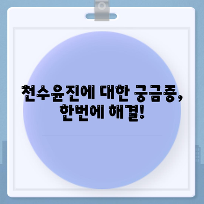 천수윤진 가격 효능