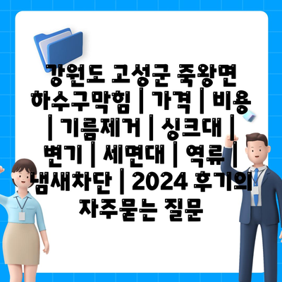 강원도 고성군 죽왕면 하수구막힘 | 가격 | 비용 | 기름제거 | 싱크대 | 변기 | 세면대 | 역류 | 냄새차단 | 2024 후기