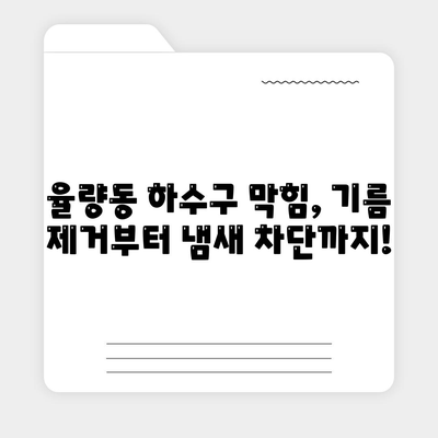 충청북도 청주시 청원구 율량동 하수구막힘 | 가격 | 비용 | 기름제거 | 싱크대 | 변기 | 세면대 | 역류 | 냄새차단 | 2024 후기