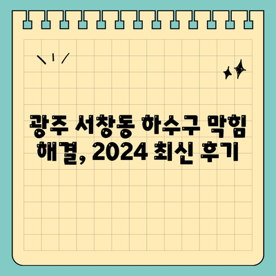 광주시 서구 서창동 하수구막힘 | 가격 | 비용 | 기름제거 | 싱크대 | 변기 | 세면대 | 역류 | 냄새차단 | 2024 후기