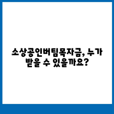 소상공인버팀목자금 신청