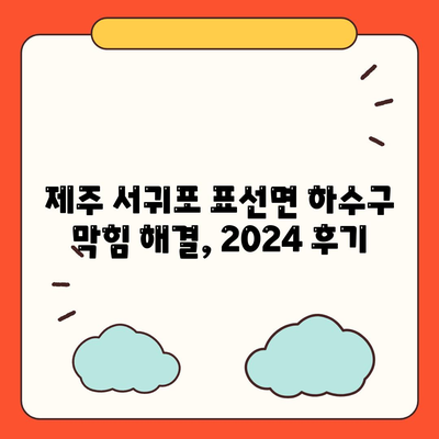 제주도 서귀포시 표선면 하수구막힘 | 가격 | 비용 | 기름제거 | 싱크대 | 변기 | 세면대 | 역류 | 냄새차단 | 2024 후기