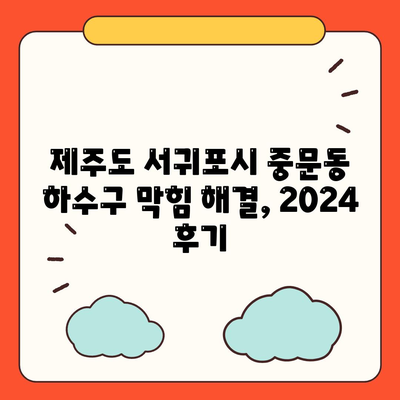 제주도 서귀포시 중문동 하수구막힘 | 가격 | 비용 | 기름제거 | 싱크대 | 변기 | 세면대 | 역류 | 냄새차단 | 2024 후기