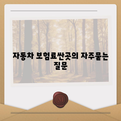 자동차 보험료싼곳