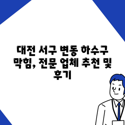 대전시 서구 변동 하수구막힘 | 가격 | 비용 | 기름제거 | 싱크대 | 변기 | 세면대 | 역류 | 냄새차단 | 2024 후기