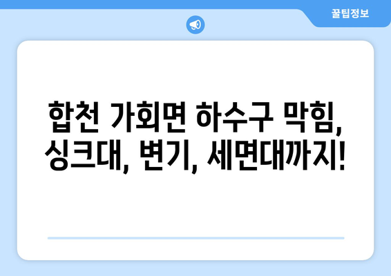 경상남도 합천군 가회면 하수구막힘 | 가격 | 비용 | 기름제거 | 싱크대 | 변기 | 세면대 | 역류 | 냄새차단 | 2024 후기