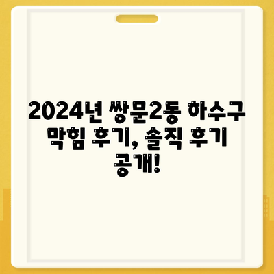 서울시 도봉구 쌍문2동 하수구막힘 | 가격 | 비용 | 기름제거 | 싱크대 | 변기 | 세면대 | 역류 | 냄새차단 | 2024 후기