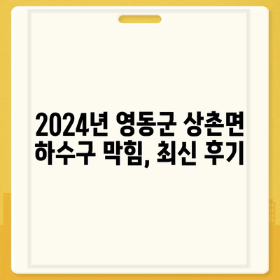 충청북도 영동군 상촌면 하수구막힘 | 가격 | 비용 | 기름제거 | 싱크대 | 변기 | 세면대 | 역류 | 냄새차단 | 2024 후기