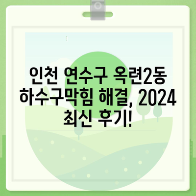 인천시 연수구 옥련2동 하수구막힘 | 가격 | 비용 | 기름제거 | 싱크대 | 변기 | 세면대 | 역류 | 냄새차단 | 2024 후기