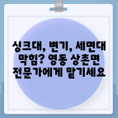 충청북도 영동군 상촌면 하수구막힘 | 가격 | 비용 | 기름제거 | 싱크대 | 변기 | 세면대 | 역류 | 냄새차단 | 2024 후기