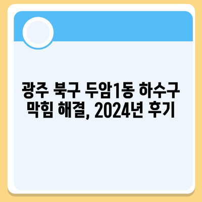 광주시 북구 두암1동 하수구막힘 | 가격 | 비용 | 기름제거 | 싱크대 | 변기 | 세면대 | 역류 | 냄새차단 | 2024 후기