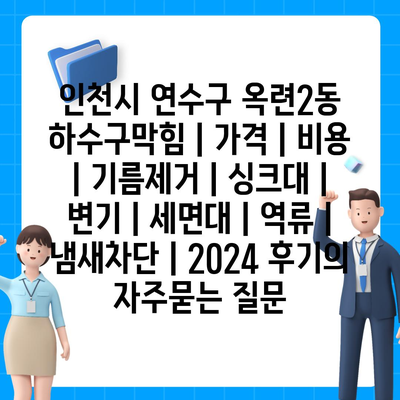 인천시 연수구 옥련2동 하수구막힘 | 가격 | 비용 | 기름제거 | 싱크대 | 변기 | 세면대 | 역류 | 냄새차단 | 2024 후기