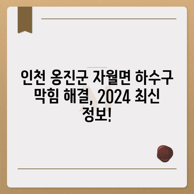 인천시 옹진군 자월면 하수구막힘 | 가격 | 비용 | 기름제거 | 싱크대 | 변기 | 세면대 | 역류 | 냄새차단 | 2024 후기