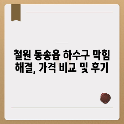 강원도 철원군 동송읍 하수구막힘 | 가격 | 비용 | 기름제거 | 싱크대 | 변기 | 세면대 | 역류 | 냄새차단 | 2024 후기