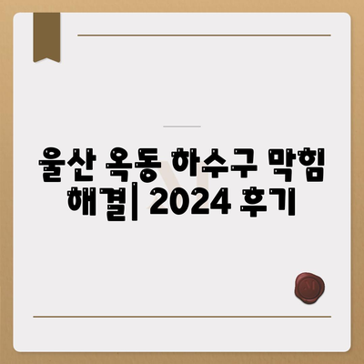 울산시 남구 옥동 하수구막힘 | 가격 | 비용 | 기름제거 | 싱크대 | 변기 | 세면대 | 역류 | 냄새차단 | 2024 후기