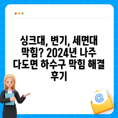 전라남도 나주시 다도면 하수구막힘 | 가격 | 비용 | 기름제거 | 싱크대 | 변기 | 세면대 | 역류 | 냄새차단 | 2024 후기