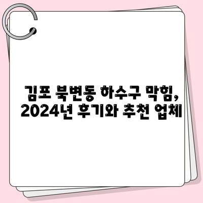 경기도 김포시 북변동 하수구막힘 | 가격 | 비용 | 기름제거 | 싱크대 | 변기 | 세면대 | 역류 | 냄새차단 | 2024 후기