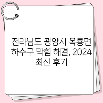 전라남도 광양시 옥룡면 하수구막힘 | 가격 | 비용 | 기름제거 | 싱크대 | 변기 | 세면대 | 역류 | 냄새차단 | 2024 후기