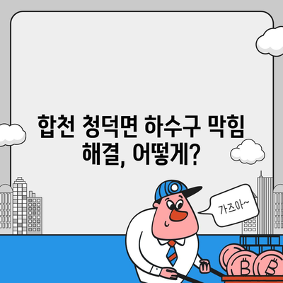 경상남도 합천군 청덕면 하수구막힘 | 가격 | 비용 | 기름제거 | 싱크대 | 변기 | 세면대 | 역류 | 냄새차단 | 2024 후기