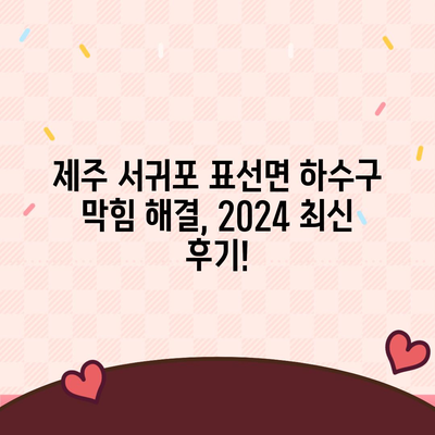 제주도 서귀포시 표선면 하수구막힘 | 가격 | 비용 | 기름제거 | 싱크대 | 변기 | 세면대 | 역류 | 냄새차단 | 2024 후기