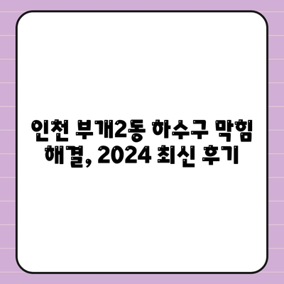 인천시 부평구 부개2동 하수구막힘 | 가격 | 비용 | 기름제거 | 싱크대 | 변기 | 세면대 | 역류 | 냄새차단 | 2024 후기