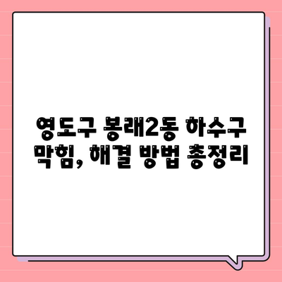 부산시 영도구 봉래2동 하수구막힘 | 가격 | 비용 | 기름제거 | 싱크대 | 변기 | 세면대 | 역류 | 냄새차단 | 2024 후기