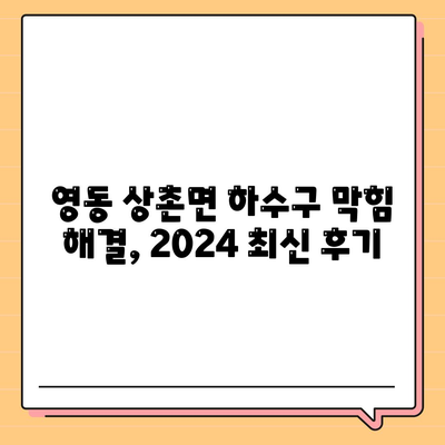 충청북도 영동군 상촌면 하수구막힘 | 가격 | 비용 | 기름제거 | 싱크대 | 변기 | 세면대 | 역류 | 냄새차단 | 2024 후기