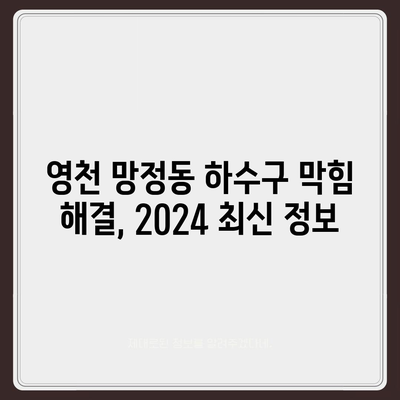 경상북도 영천시 망정동 하수구막힘 | 가격 | 비용 | 기름제거 | 싱크대 | 변기 | 세면대 | 역류 | 냄새차단 | 2024 후기