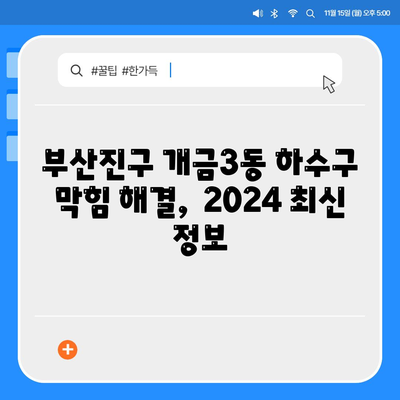 부산시 부산진구 개금3동 하수구막힘 | 가격 | 비용 | 기름제거 | 싱크대 | 변기 | 세면대 | 역류 | 냄새차단 | 2024 후기