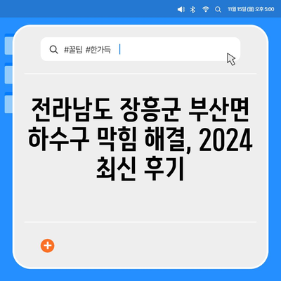 전라남도 장흥군 부산면 하수구막힘 | 가격 | 비용 | 기름제거 | 싱크대 | 변기 | 세면대 | 역류 | 냄새차단 | 2024 후기