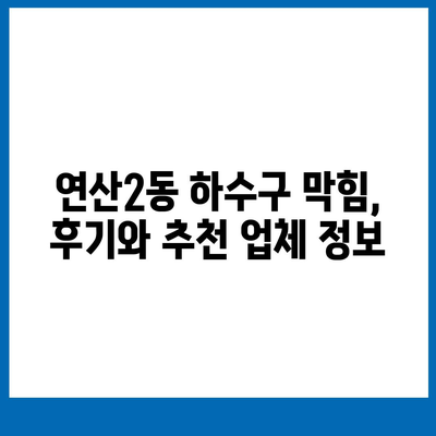 부산시 연제구 연산2동 하수구막힘 | 가격 | 비용 | 기름제거 | 싱크대 | 변기 | 세면대 | 역류 | 냄새차단 | 2024 후기