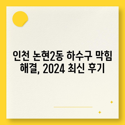 인천시 남동구 논현2동 하수구막힘 | 가격 | 비용 | 기름제거 | 싱크대 | 변기 | 세면대 | 역류 | 냄새차단 | 2024 후기