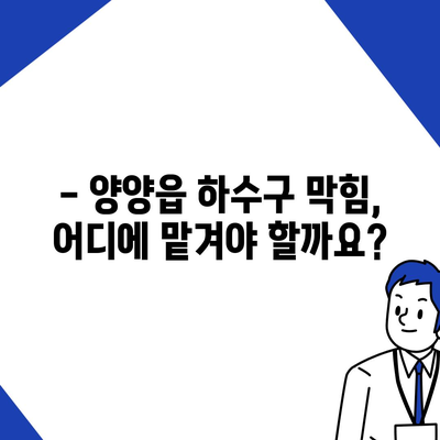 강원도 양양군 양양읍 하수구막힘 | 가격 | 비용 | 기름제거 | 싱크대 | 변기 | 세면대 | 역류 | 냄새차단 | 2024 후기