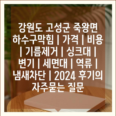 강원도 고성군 죽왕면 하수구막힘 | 가격 | 비용 | 기름제거 | 싱크대 | 변기 | 세면대 | 역류 | 냄새차단 | 2024 후기