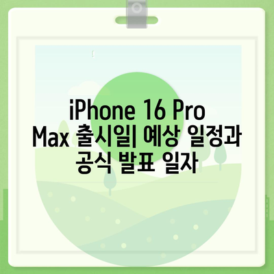 iPhone 16 Pro Max 모든 시리즈 출시일 및 스펙 루머