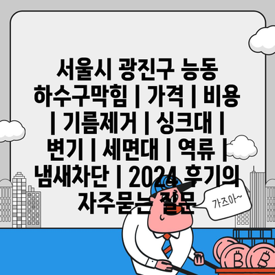 서울시 광진구 능동 하수구막힘 | 가격 | 비용 | 기름제거 | 싱크대 | 변기 | 세면대 | 역류 | 냄새차단 | 2024 후기