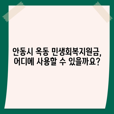 경상북도 안동시 옥동 민생회복지원금 | 신청 | 신청방법 | 대상 | 지급일 | 사용처 | 전국민 | 이재명 | 2024