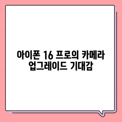 아이폰 16 프로 카메라에 기대를 거는 이유