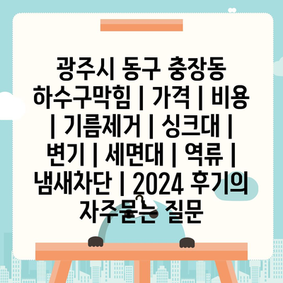 광주시 동구 충장동 하수구막힘 | 가격 | 비용 | 기름제거 | 싱크대 | 변기 | 세면대 | 역류 | 냄새차단 | 2024 후기