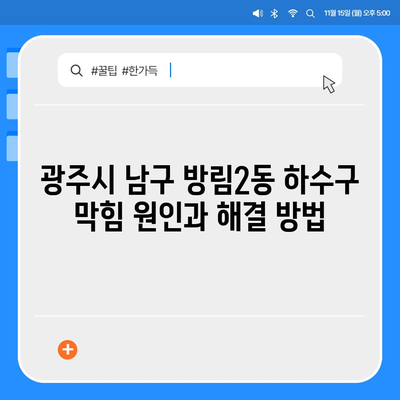 광주시 남구 방림2동 하수구막힘 | 가격 | 비용 | 기름제거 | 싱크대 | 변기 | 세면대 | 역류 | 냄새차단 | 2024 후기