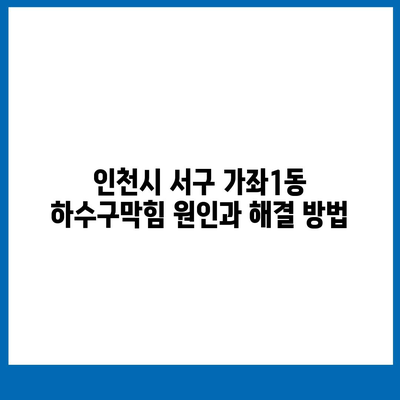 인천시 서구 가좌1동 하수구막힘 | 가격 | 비용 | 기름제거 | 싱크대 | 변기 | 세면대 | 역류 | 냄새차단 | 2024 후기