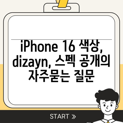 iPhone 16 색상, dizayn, 스펙 공개