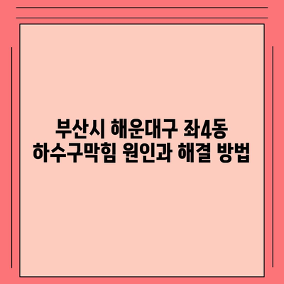 부산시 해운대구 좌4동 하수구막힘 | 가격 | 비용 | 기름제거 | 싱크대 | 변기 | 세면대 | 역류 | 냄새차단 | 2024 후기