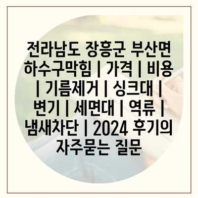 전라남도 장흥군 부산면 하수구막힘 | 가격 | 비용 | 기름제거 | 싱크대 | 변기 | 세면대 | 역류 | 냄새차단 | 2024 후기