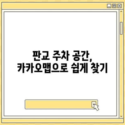 판교 현대백화점 주차난 해결책 | 카카오맵, 카카오T 활용