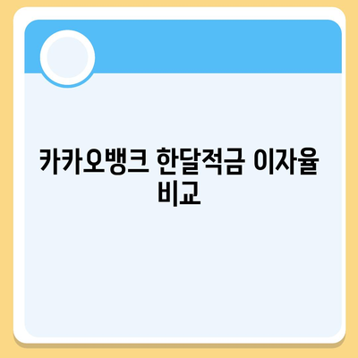 카카오뱅크 한달적금 이자