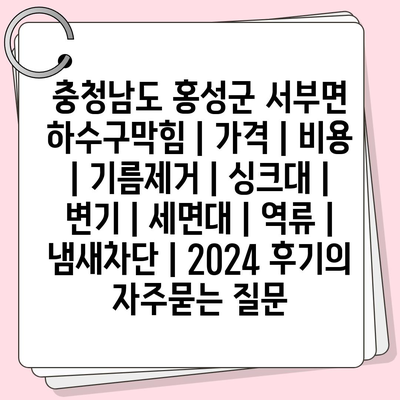 충청남도 홍성군 서부면 하수구막힘 | 가격 | 비용 | 기름제거 | 싱크대 | 변기 | 세면대 | 역류 | 냄새차단 | 2024 후기