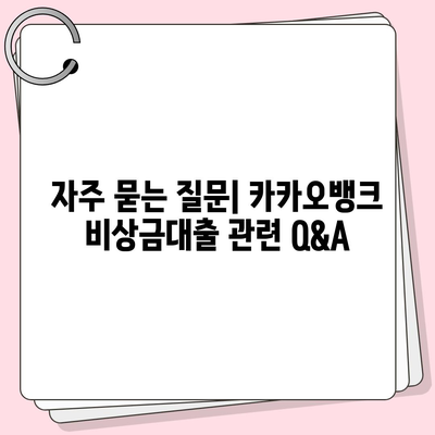 카카오뱅크 비상금대출