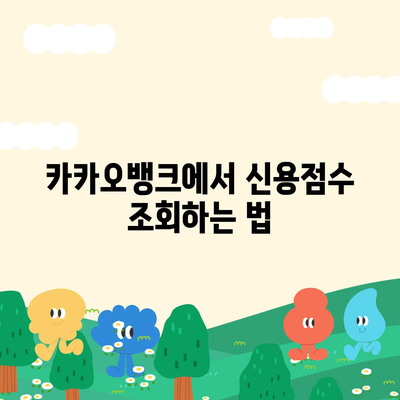 카카오뱅크 pc버전 비상금대출 신용점수