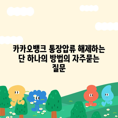 카카오뱅크 통장압류 해제하는 단 하나의 방법